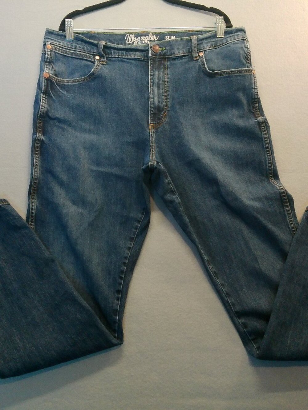 Mens Jeans Wrangler Retro Slim Straight Size 38 x 34